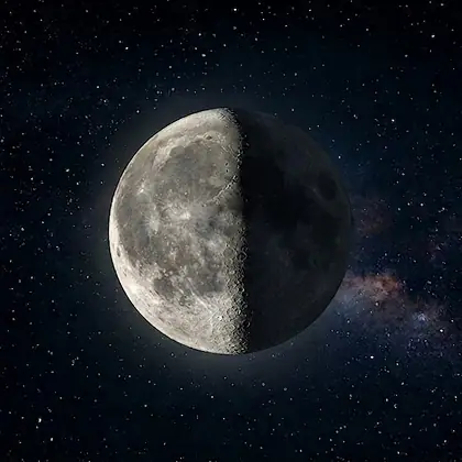 Визуализация фазы Луны: Последняя четверть