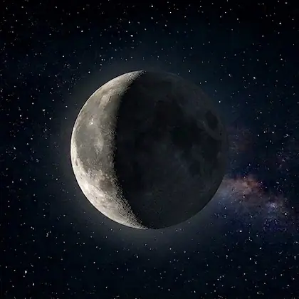 Визуализация фазы Луны: Убывающий серп