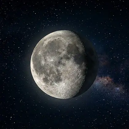 Визуализация фазы Луны: Убывающая Луна