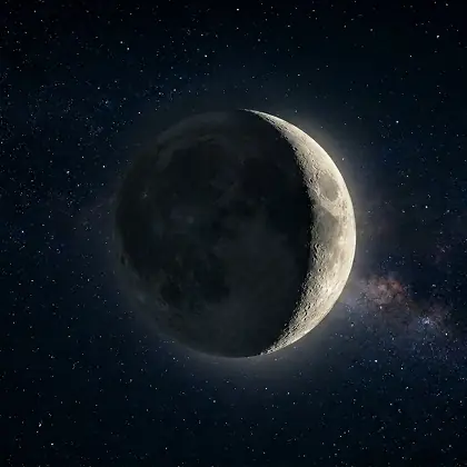 Визуализация фазы Луны: Растущий серп