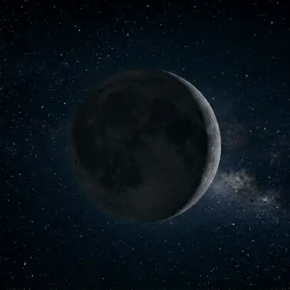 Визуализация фазы Луны: Растущий серп